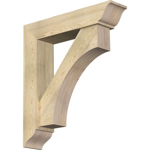 Westlake Traditional Rough Sawn Bracket w/ Offset Brace, Douglas Fir, 8